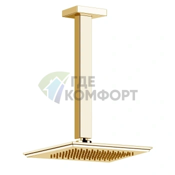 Потолочный душ Gessi Eleganza с регулировкой высоты 115-1865 мм в цвете шлифованное золото (46150#087) - фото 1