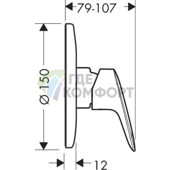 Смеситель для душа Hansgrohe Logis 71666000: комплект с внутренней частью - фото 3