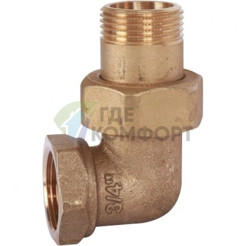 Разъемное угловое соединение американка ВН 3/4, уплотнение под гайкой o-ring кольцо Stout - фото 3