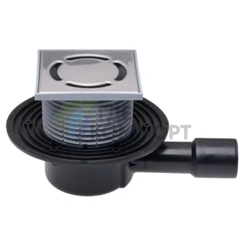 Трап HL510N с решеткой 115x115 мм c горизонтальным выпуском - фото 1