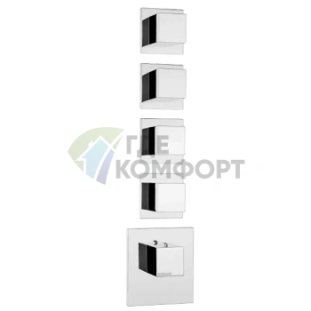 Bossini: Встречная часть термостата с 3 клапанами и дивиатором (5 выходов), вертикальная/горизонтальная установка (Z030275000) - фото 1