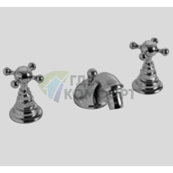 Смеситель для биде Kerasan Retro на три отверстия, хром (7392 cr) - фото 1