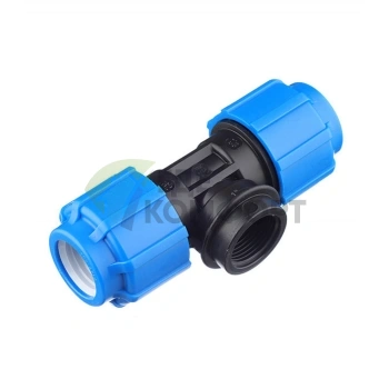 Тройник с внутренней резьбой 32x1x32 ПНД Политэк - фото 1