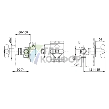 Переключатель источника Fantini I Balocchi 1/2, белый матовый (60 29 0676B) - фото 2