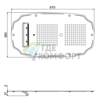 Встраиваемая душевая система Carimali MYDREAM COLONIAL с потолочной панелью, 3 типами потока и 242 форсунками (23072XN-CRX) - фото 2