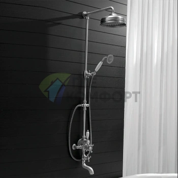 Душевая система HUBER Victorian с термостатом для ванны: верхний душ и ручной душ (592.VN32H.AC) - фото 1