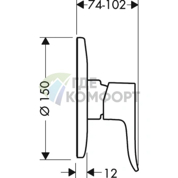 Смеситель для душа Hansgrohe Metris 31686000 - фото 2
