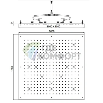 Верхний душ BOSSINI DREAM-XL CUBE 1000x1000 мм с LED-подсветкой, хром (WI0383.030) - фото 2