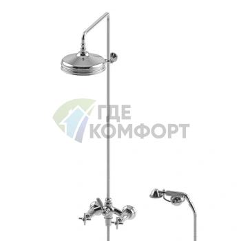 Душевой комплект Stella Italica 3284/33-220: смеситель, штанга с ручным и верхним душем, хром (IT 02512 CR00) - фото 1