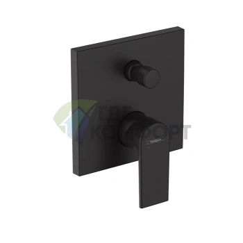 Встраиваемый смеситель для ванны Hansgrohe Vernis Shape с переключателем, матовый черный (71469670) - фото 1