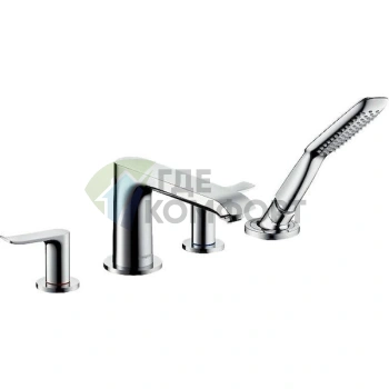 Смеситель Hansgrohe Metris (31442000) для установки на борт ванны - фото 1