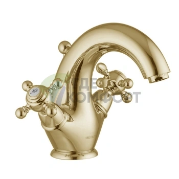 Смеситель для раковины FIMA Carlo Frattini Elizabeth золотой с донным клапаном (F5091/2OR) - фото 1