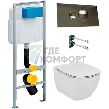 Комплект инсталляции Viega Eco plus с унитазом Ideal Standard Tesi и сиденьем с микролифтом