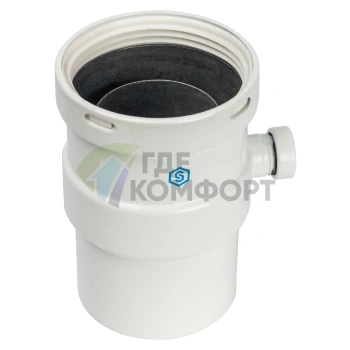 Элемент дымохода Stout вертикальный DN80 п/м с патрубком для отвода конденсата SCA-0080-020137 - фото 1