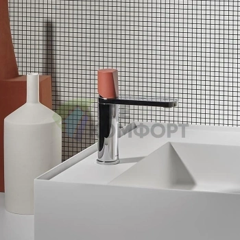 Смеситель для раковины ANTONIO LUPI INDIGO с ручкой Terracotta и хромированным изливом (ND301LU+MN697) - фото 1