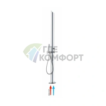 Напольная душевая колонна BOSSINI AQUABAMBU для улицы с двумя прогрессивными смесителями и каскадным изливом (L00866.030) - фото 1