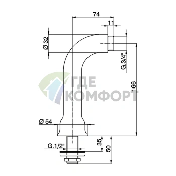 Опоры для ванны Kerasan Retro: надежные хромированные держатели для легкого монтажа (739690 cr) - фото 2