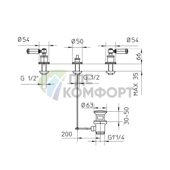 Смеситель для биде Bossini Liberty: стильное решение для вашей ванной комнаты (Z001403.030) - фото 2