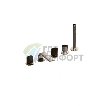 Смеситель Fantini Venezia In для ванны с ручным душем, 5 отверстий, излив 160 мм, цвет Nickel PVD (29 95 N565S) - фото 1