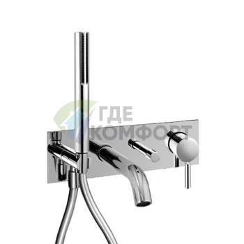 Встраиваемый смеситель для ванны Fantini Cafe/Nostromo с коротким изливом, два источника, хром (50 02 E320B) - фото 1