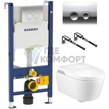 Комплект Geberit Duofix Delta 458.124.21.1 + Подвесной унитаз Roca Inspira in-wash