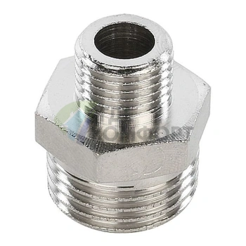 Ниппель STOUT НН переходной 1/2 x 1/4 никелированный - фото 1