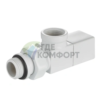 Набор дизайн-вентилей Royal Thermo CUBE 1/2 осевой белый, RTE 56.0003, НС-1422572 - фото 2