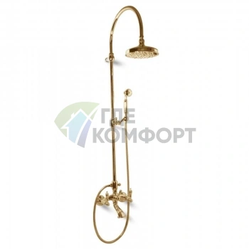 Смеситель для ванны Bongio Capri золотой: стиль и функциональность с хромом (17536OR0D) - фото 1