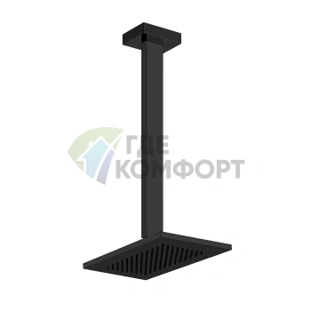 Душевая система Gessi Rettangolo для потолочного монтажа (216x140 мм, регулируемая высота, черный) (20150#299) - фото 1