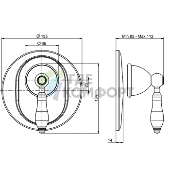Смеситель для душа встроенный, внешняя часть, цвет хром FIMA | Carlo Frattini Herend (F5409X1CR) - фото 2