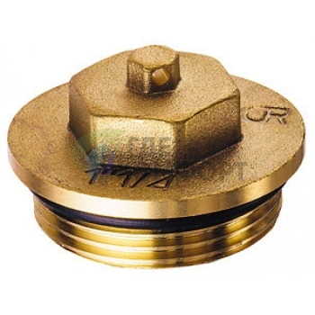 Заглушка с наружной резьбой 1 1/4 из DZR-латуни, с уплотнением Far