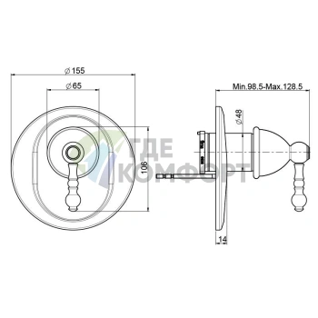 Встроенный смеситель для душа FIMA Carlo Frattini Elizabeth хром (F5089X1CR) - фото 2