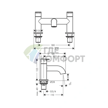 Смеситель Hansgrohe Vernis Blend для ванны на два отверстия, матовый черный (71442670) - фото 2