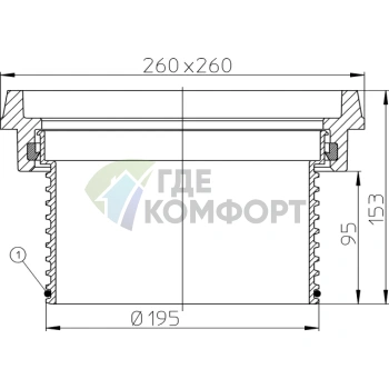 Надставной элемент HL608.1 с подрамником из полипропилена 260x260 - фото 2