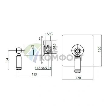 Смеситель для душа Bossini Liberty встраиваемый, матовый никель (Z00067.094) - фото 2