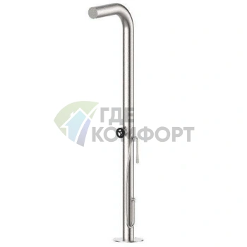 Душевая стойка BONGIO напольная с верхним душем и душем для ног, нержавейка/черный матовый (32131ASNE)