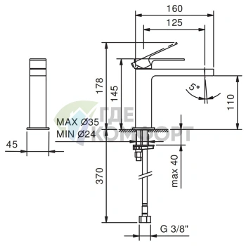 Смеситель Fantini Mint для раковины с высоким изливом, хром (34 02 F004WF) - фото 2