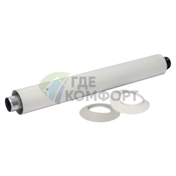 Конечный участок дымохода Stout DN60/100 830 мм для горизонтального прохода через стену SCA-6010-000830 - фото 1