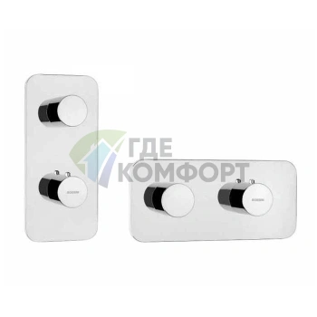 Термостатический смеситель для душа Bossini Oki со встраиваемой панелью и переключателем на 1/2 выхода (Z031202.030) - фото 1