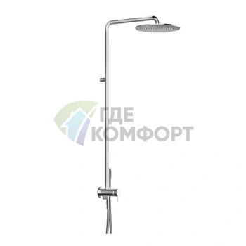 Смеситель для душа Fantini Nostromo: встраиваемая конструкция на 2 выхода с верхним душем, хром (86 02 8114B) - фото 1