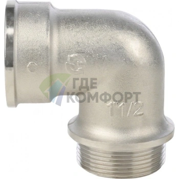 Угольник STOUT с упором внутренняя/наружная резьба 1 1/2 никелированный - фото 3