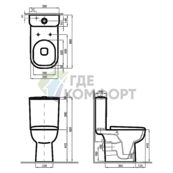 Унитаз-компакт IFO Grandy Rimless - фото 3