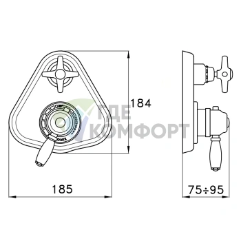 Термостатический смеситель для душа Stella Italica IS3292 P.V встраиваемый, хром (IT 06011 CR00) - фото 2