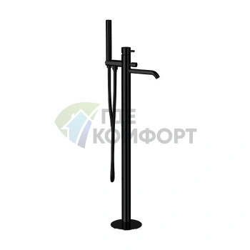 Напольный смеситель для ванны Kerasan Nolita с ручной лейкой, черный матовый (923031 Nero matt) - фото 1