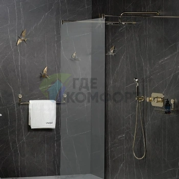 Душевой комплекс THG Hirondelles Gold Stamped с ручным душем и держателем в цвете Soft Gold (A4L-F30-54)