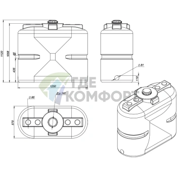 Емкость Экопром S 500 литров oil для топлива - фото 4