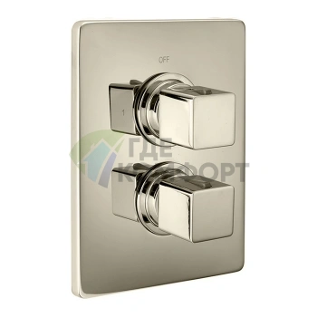 Термостатический смеситель CISAL Cubic с переключателем, цвет Nichel Spazzolato (CU01810021F) - фото 1