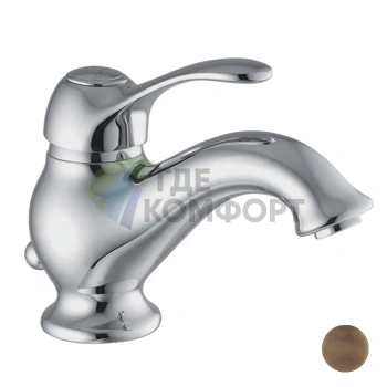 Смеситель для раковины FIMA Carlo Frattini с донным клапаном, бронза (F3301BR) - фото 1