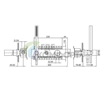 Смеситель для душа Fantini Milano встраиваемый наружный Matt Gun Metal PVD (31 P5 3084B) - фото 2