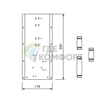 Планка и соединения FANTINI для простого монтажа термостатических смесителей (91 00 W042) - фото 2